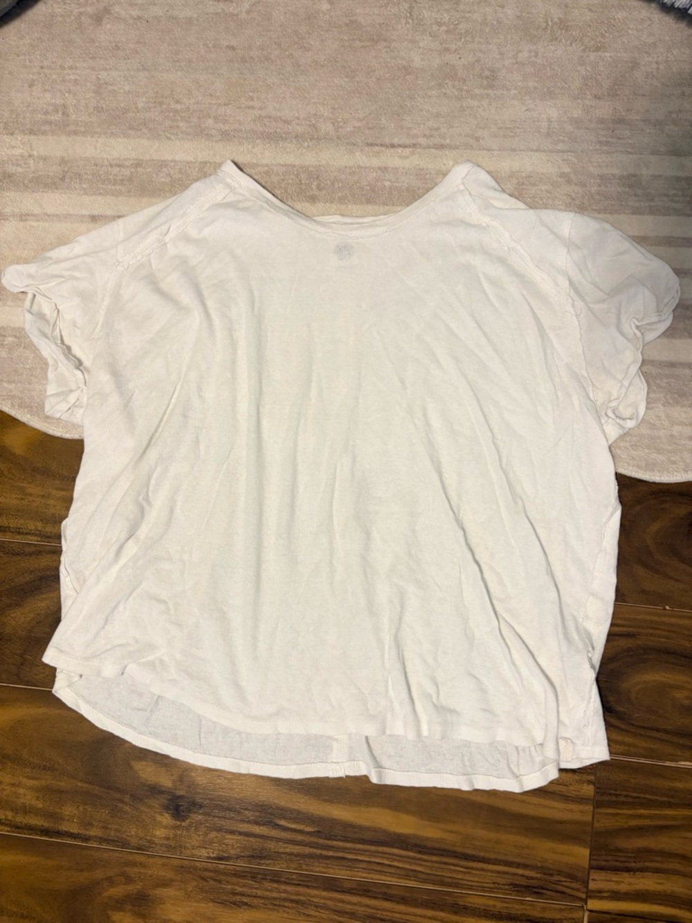 Free People White Short Sleeve Top